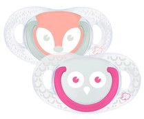 Set de 2 chupetes fisiológicos de silicona, 0-6 meses, BEBÉ CONFORT. Set de 2 chupetes fisiológicos de silicona, 0-6 meses, BEBÉ CONFORT.