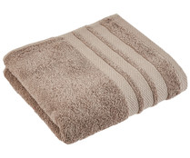 Toalla lisa de ducha, 100% algodón, densidad de 500g/m², color beige, ACTUEL.