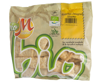 Regañas Integrales con sésamo ecológico ECOMONTI 150 gr, Regañas Integrales con sésamo ecológico ECOMONTI 150 gr,