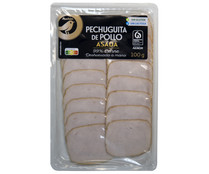 Pechugita de pollo asada y cortada en finas lonchas ALCAMPO GOURMET 100 g.