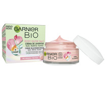 Crema con acción 3 en 1, nutre, reafirma e ilumina, especial pieles apagadas GARNIER Bio 50 ml.