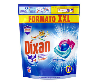 Detergente para ropa en cápsulas Total 3 + 1 DIXAN 60 uds. 780 g. Detergente para ropa en cápsulas Total 3 + 1 DIXAN 60 uds. 780 g.