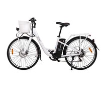 Bicicleta eléctrica YOUIN You-Ride Paris, color blanco, 250W, 6 velocidades, ruedas 26”, autonomía 35km.