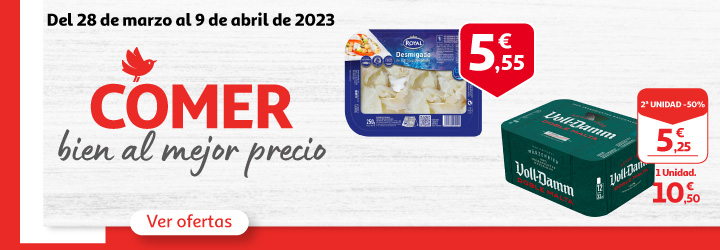 Ofertas alimentación del 28 de marzo al 9 de abril de 2023