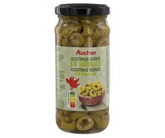 Aceitunas verdes en rodajas PRODUCTO ALCAMPO 105 g. Aceitunas verdes en rodajas PRODUCTO ALCAMPO 105 g.