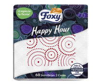Servilletas de papel desechables estampado, FOXY Happy Hour 60 uds 2 capas