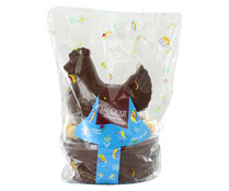 Figura de gallina de chocolate con leche más 7 huevos de Pascua PRODUCTO ECONÓMICO ALCAMPO 250 g. 