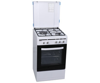 Cocina independiente a gas butano ROMMER ECH 352 FG, 3 fuegos, horno el&eacute;ctrico, H: 82,6cm, A: 50cm, F: 54cm.