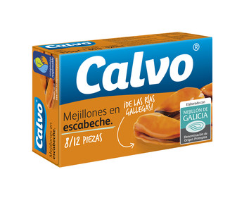 Mejillones en escabeche, 8/12 piezas CALVO 69 g Mejillones en escabeche, 8/12 piezas CALVO 69 g