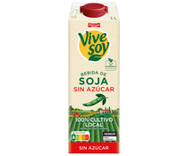 Bebida de soja sin azúcar, de cultivo 100% local VIVESOY de Pascual 1 l.