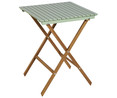 Conjunto de muebles de balcón 2 plazas con mesa y 2 sillas de madera plegables, color madera/verde, Porto GARDEN STAR ALCAMPO.