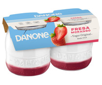 Yogur cremoso artesanal con fresas DANONE Original 2 x 130 g.