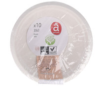 Pack de 10 boles de cartón desechables, 0,35 litros, ACTUEL. Pack de 10 boles de cartón desechables, 0,35 litros, ACTUEL.