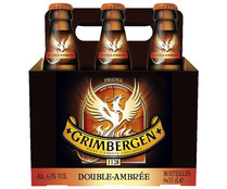 Cerveza abadia belga GRIMBERGEN DOUBLE-AMBRÉE pack de 6 botellas de 33 centilitros - Alcampo