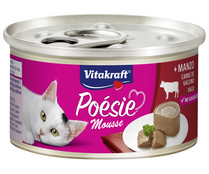 Alimento húmedo completo gatos adultos, ternera POESIE MOUSSE VITAKRAFT 85 g.