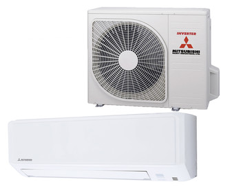 Aire acondicionado con bomba de calor MITSUBISHI DXK12Z6-W, Inverter, 2.752 frig/h, 3.096 cal/h. A++/A+++, gas R32, (Hasta 25m² aprox.)