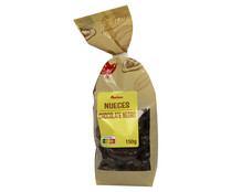 Nueces bañadas en chocolate negro PRODUCTO ALCAMPO 150 g.