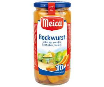 Salchichas bockwurst frasco de 500 gramos Salchichas bockwurst frasco de 500 gramos