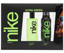 Estuche regalo para hombre con colonia y desodorante NIKE Ultra green man.