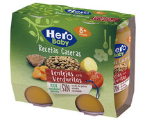 Tarrito  de lentejas con verduritas, a partir de 8 meses HERO Recetas caseras 2 x 190 g.