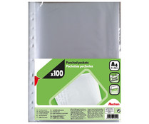 Pack de 100 fundas tamaño folio A4 multitaladro para archivador, PRODUCTO ALCAMPO.