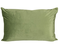 Funda de cojín de terciopelo color verde con cierre de cremallera, 40x60cm., ACTUEL.