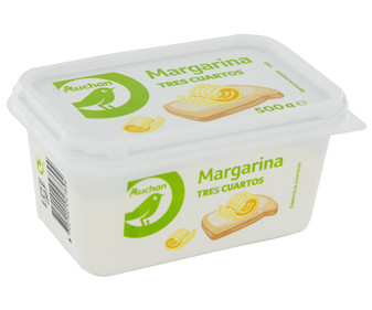 Tarrina de margarina 3/4 vegetal PRODUCTO ECONÓMICO ALCAMPO 500 g. Tarrina de margarina 3/4 vegetal PRODUCTO ECONÓMICO ALCAMPO 500 g.