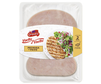 Centros de pechuga de pavo CAMPOFRÍO Vuelta y vuelta 190 g. Centros de pechuga de pavo CAMPOFRÍO Vuelta y vuelta 190 g.