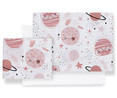Tríptico para cuna, color rosa, INTERBABY Space.