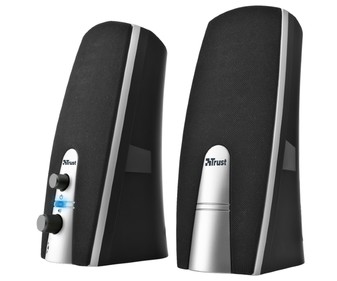 Altavoces 2.0 TRUST MILA, 5W, control volumen, conexión auriculares, alimentación Usb. Altavoces 2.0 TRUST MILA, 5W, control volumen, conexión auriculares, alimentación Usb.