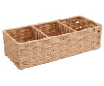 Cesta de color natural con 3 compartimentos, 35,6x15,2x10,2 cm, VERSA.