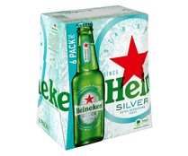 Cerveza sabor extra refrescante HEINEKEN SILVER pack 6 x 25 cl.