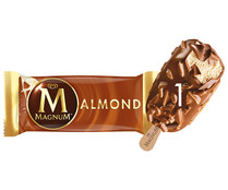 Helado de vainilla recubierto de chocolate con leche y almendras MAGNUM de Frigo