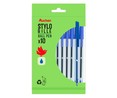 Pack de 10 bolígrafos azules 80% material reciclado, PRODUCTO ALCAMPO.