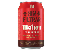 Cerveza MAHOU 5 estrellas Sin Filtrar lata de 33 cl.