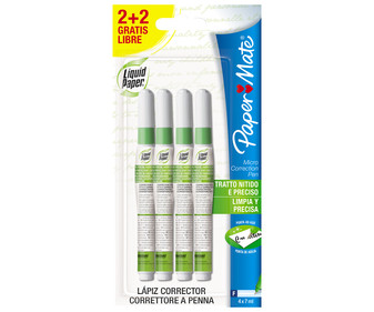 Lote de 4 corrrectores de 7 mililitros, en formato bolígrafo y con secado rápido PAPER MATE NP10. Lote de 4 corrrectores de 7 mililitros, en formato bolígrafo y con secado rápido PAPER MATE NP10.