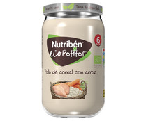 Potitos® de pollo de corral con arroz, a partir de 6 meses NUTRIBÉN Ecopotitos 235 g.