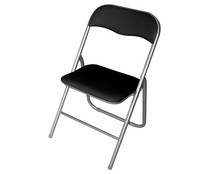 Silla plegable de pvc de color negro con tubo de 22 milímetros, DECORACIÓN.