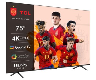 Televisión 190,5 cm (75") LED TCL 75P635 4K, HDR10, SMART TV, WIFI, BLUETOOTH, TDT T2, USB reproductor, 3HDMI, 60HZ.