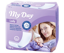 Compresas post-parto, con núcleo absorbente de celulosa y completamente recubertas de tela no tejida MY DAY Lady 20 uds.