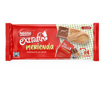 Chocolatinas merienda, chocolate con leche NESTLÉ EXTRAFINO 4 uds . x 19 g.
