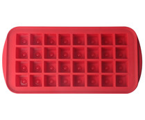 Cubitera de silicona para 32 hielos, color rojo, ACTUEL.