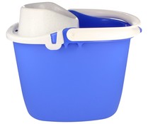 Cubo de fregar con escurridor de color azul, capacidad 15 litros NEW DIMENSION 1 ud.