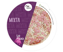 Pizza fresca de jamón y queso cocida en horno de piedra DEORO 400 g.