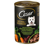 Comida húmeda natural de cordero CÉSAR lata 400 g.