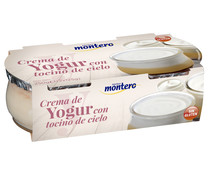 Crema de yogur con tocino de cielo, elaborado sin gluten MONTERO 2 x 125 g.