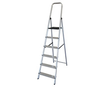Escalera de aluminio plegable de 6 peldaños, SOQAL.