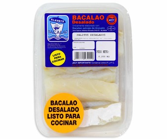Bacalao desalado en palitos 300 gramos Bacalao desalado en palitos 300 gramos