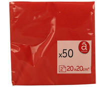 Servilletas de papel desechables rojas 2 capas 20 x 20 cm. ACTUEL 50 uds. Servilletas de papel desechables rojas 2 capas 20 x 20 cm. ACTUEL 50 uds.