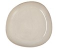 Plato hondo irregular fabricado en gres, 20,5x19,5 cm, color blanco, Ikonik BIDASOA.